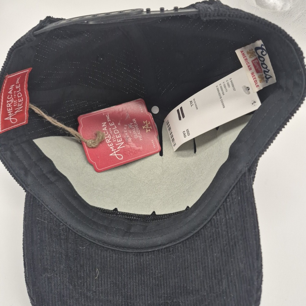 NWT American Needle Coors Banquet Black Corduroy Adjustable Snapback Hat Cap - Picture 6 of 6